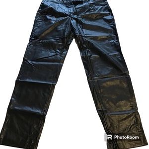 Women’s Black Worthington Pleather Fake Leather Pants Size 6